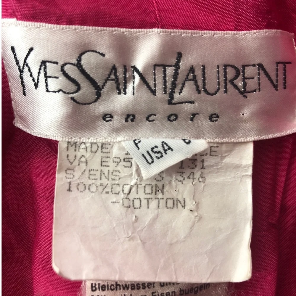 YSL Vintage Cropped Blazer Jacket Pink Size 6